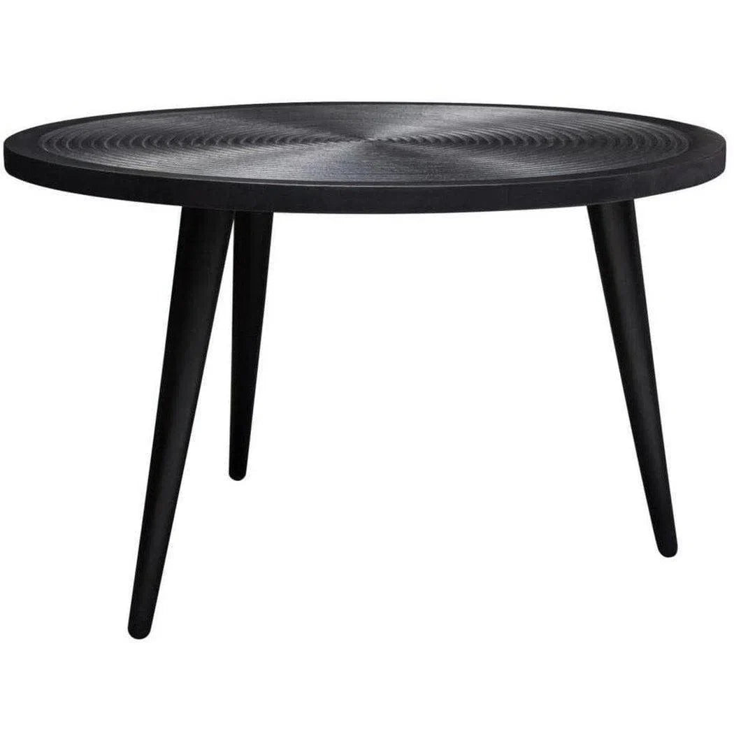 Round Cocktail Table Wood Top in Black Finish & Iron Legs Coffee Tables Sideboards and Things  By Diamond Sofa