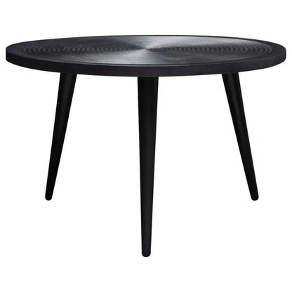 Round Cocktail Table Wood Top in Black Finish & Iron Legs Coffee Tables Sideboards and Things  By Diamond Sofa