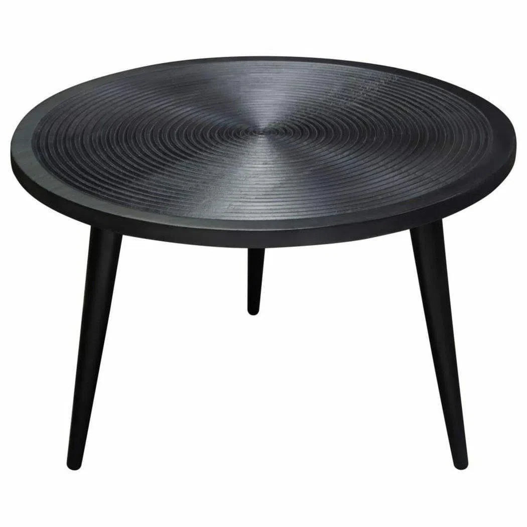 Round Cocktail Table Wood Top in Black Finish & Iron Legs Coffee Tables Sideboards and Things  By Diamond Sofa