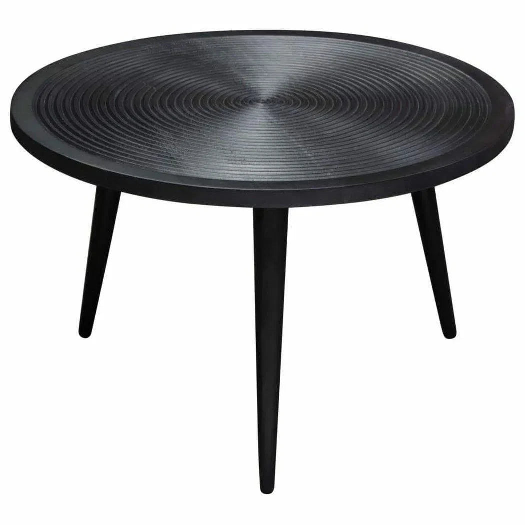 Round Cocktail Table Wood Top in Black Finish & Iron Legs Coffee Tables Sideboards and Things  By Diamond Sofa