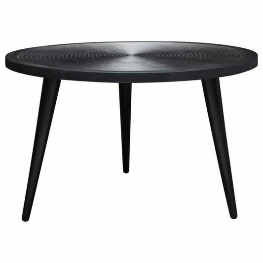 Round Cocktail Table Wood Top in Black Finish & Iron Legs Coffee Tables Sideboards and Things  By Diamond Sofa