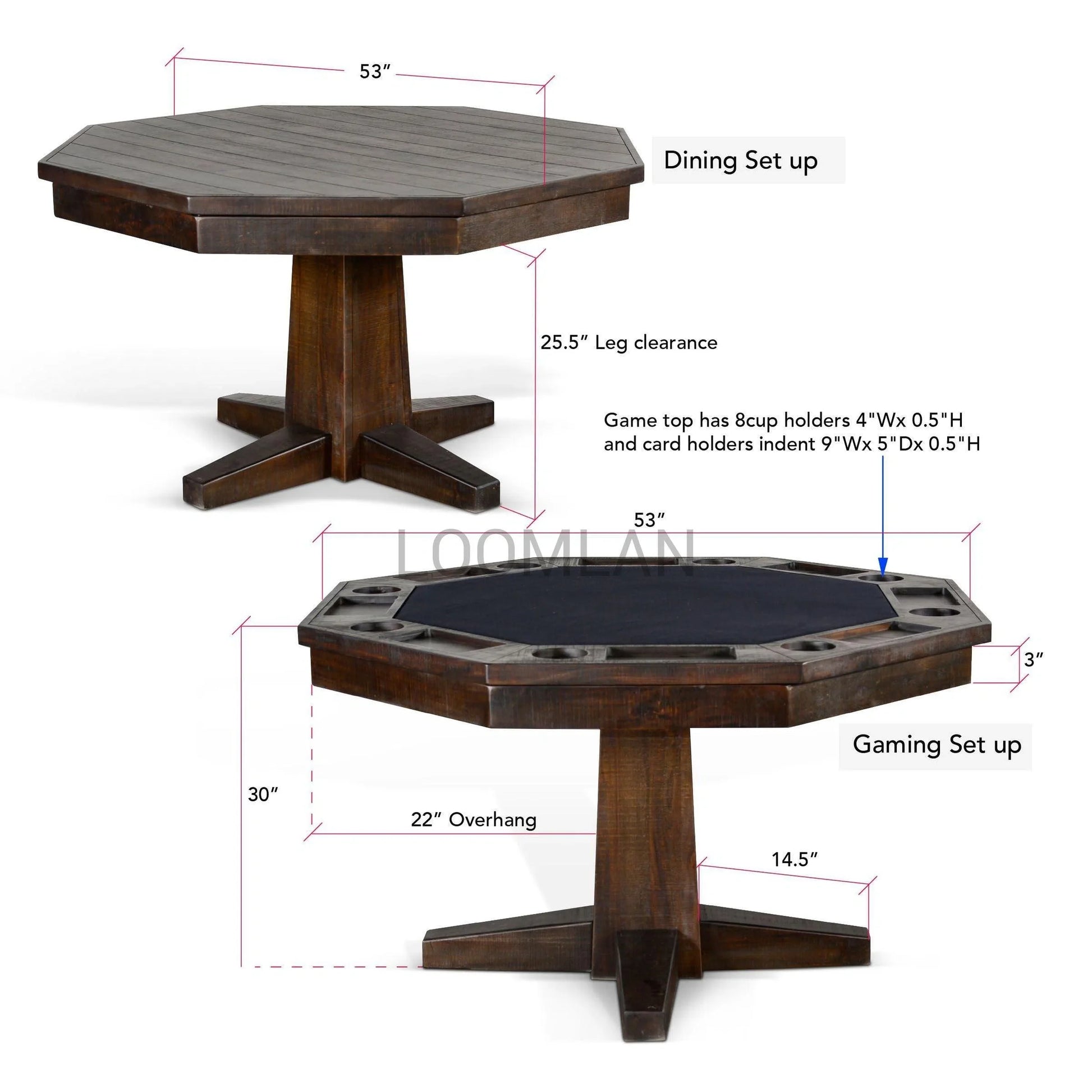 Round Dining Table Convertible Poker Game Table Dining Tables Sideboards and Things By Sunny D