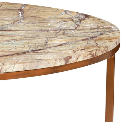 Chelsea House Round Harvey Marble Top  Round Cocktail Table