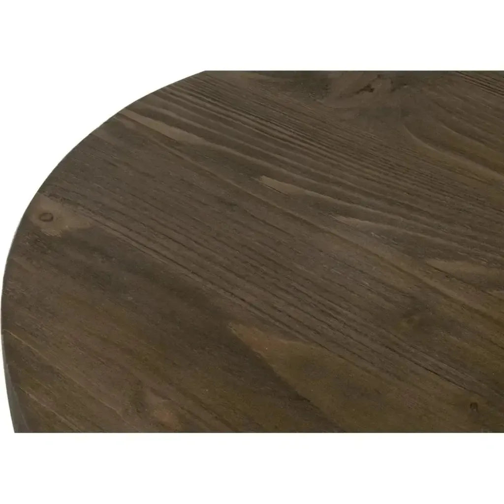 Essentials For Living Round Pier Accent Table Reclaimed Pine Wood