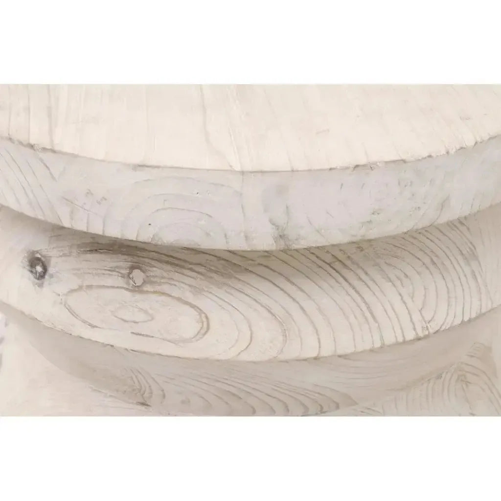 Essentials For Living Round Pier Accent Table Reclaimed Pine Wood