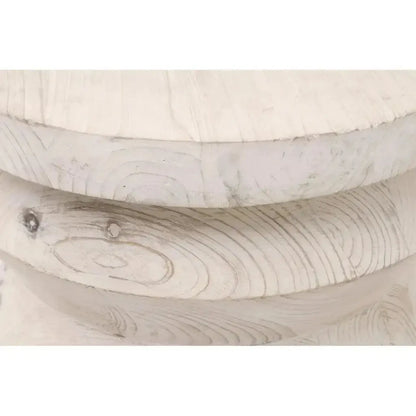 Essentials For Living Round Pier Accent Table Reclaimed Pine Wood