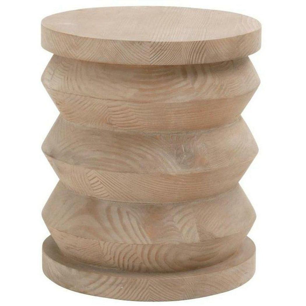 Round Pier Accent Table Smoke Gray Pine Side Tables Sideboards and Things By Essentials For Living