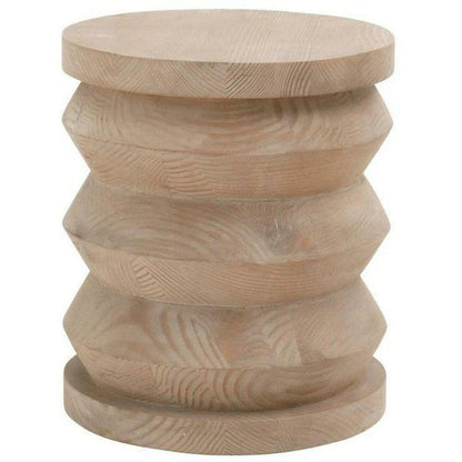 Round Pier Accent Table Smoke Gray Pine Side Tables Sideboards and Things By Essentials For Living