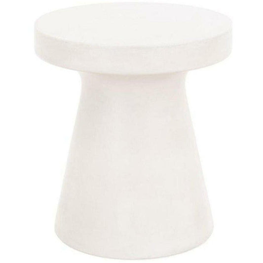 Round Tack Accent Table Ivory Concrete Outdoor Accessories Sideboards and Things By Essentials For Living