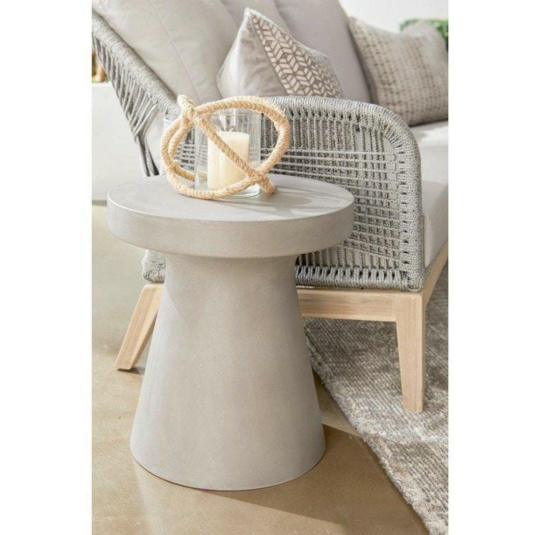 Round Tack Accent Table Slate Gray Concrete Outdoor Accessories Sideboards and Things By Essentials For Living