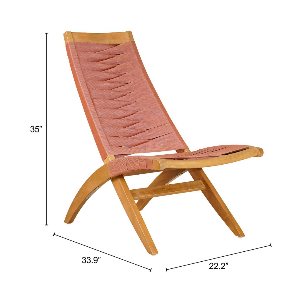 Zuo Modern Rova Solid Wooden Frame Outdoor Lounge Chair
