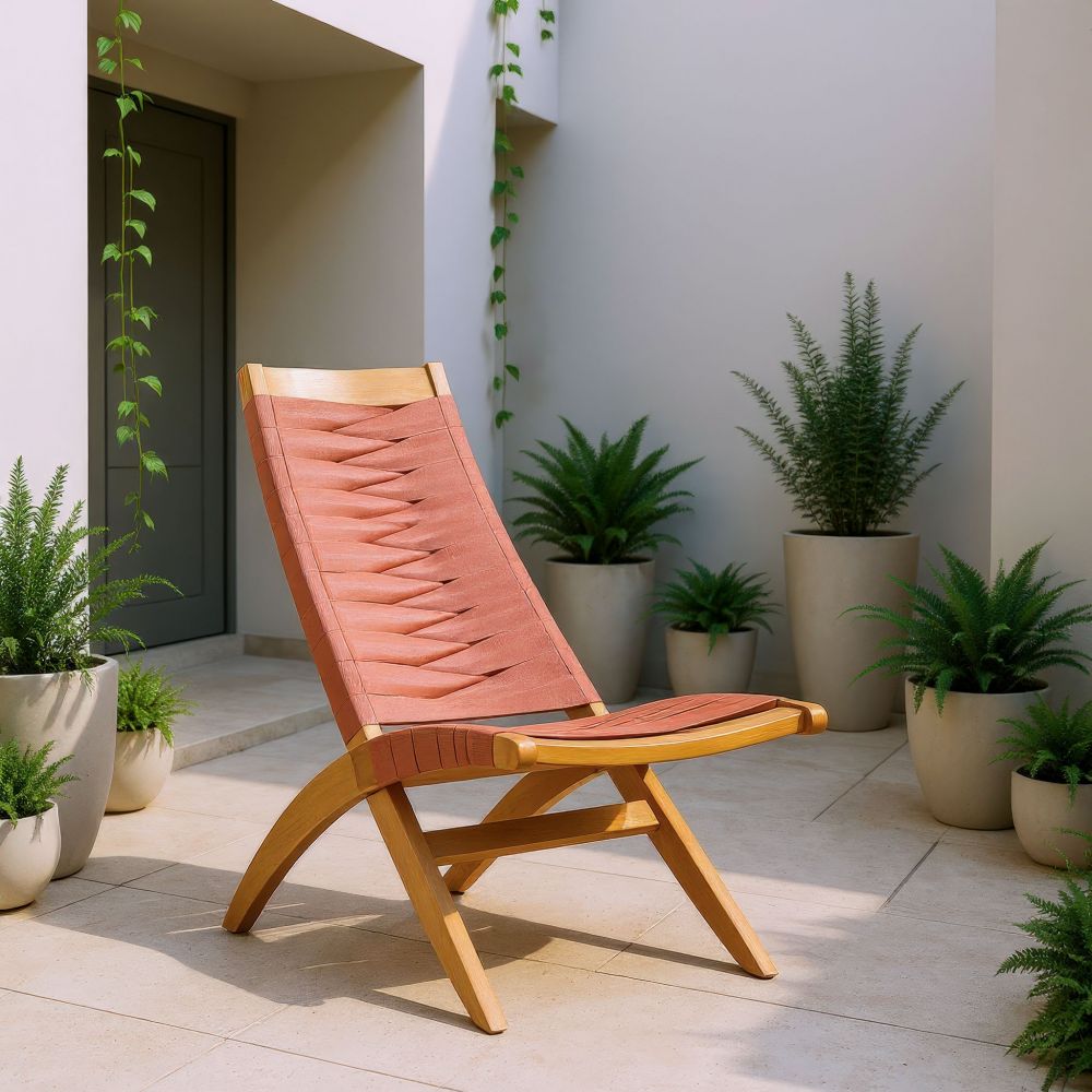 Zuo Modern Rova Solid Wooden Frame Outdoor Lounge Chair