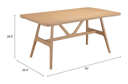 Zuo Modern Rovina Natural Wooden Dining Table