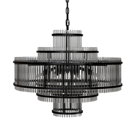 Rowan Steel and Glass Chandelier-Chandeliers-Noir-Sideboards and Things