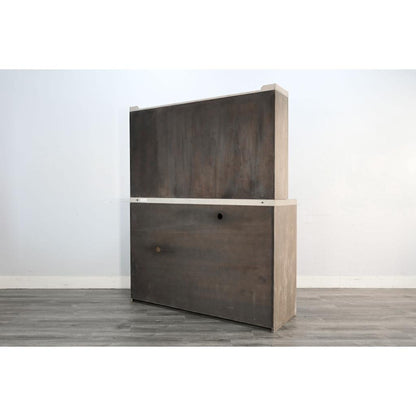 Sunny D Rowan Wood Bar Cabinet with Hutch