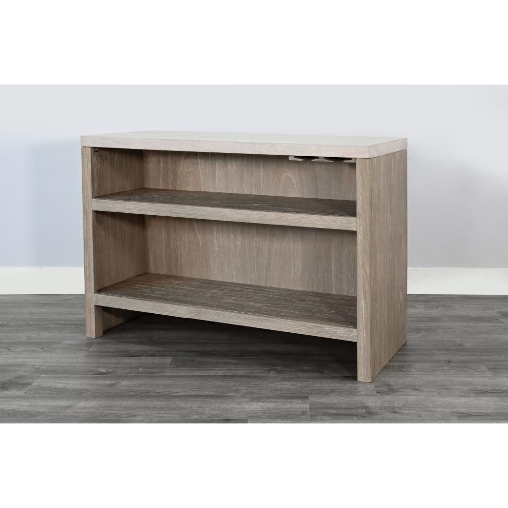 Sunny D Rowan Wood Bar Table With Built-In Rack
