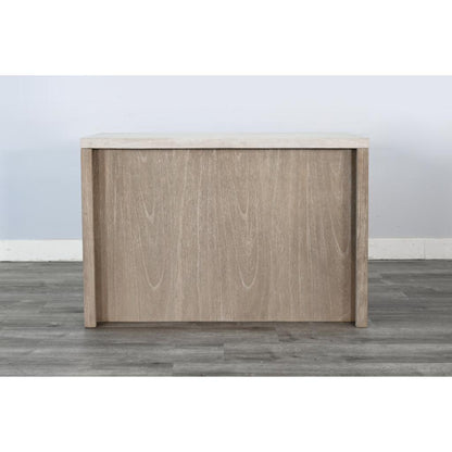 Sunny D Rowan Wood Bar Table With Built-In Rack