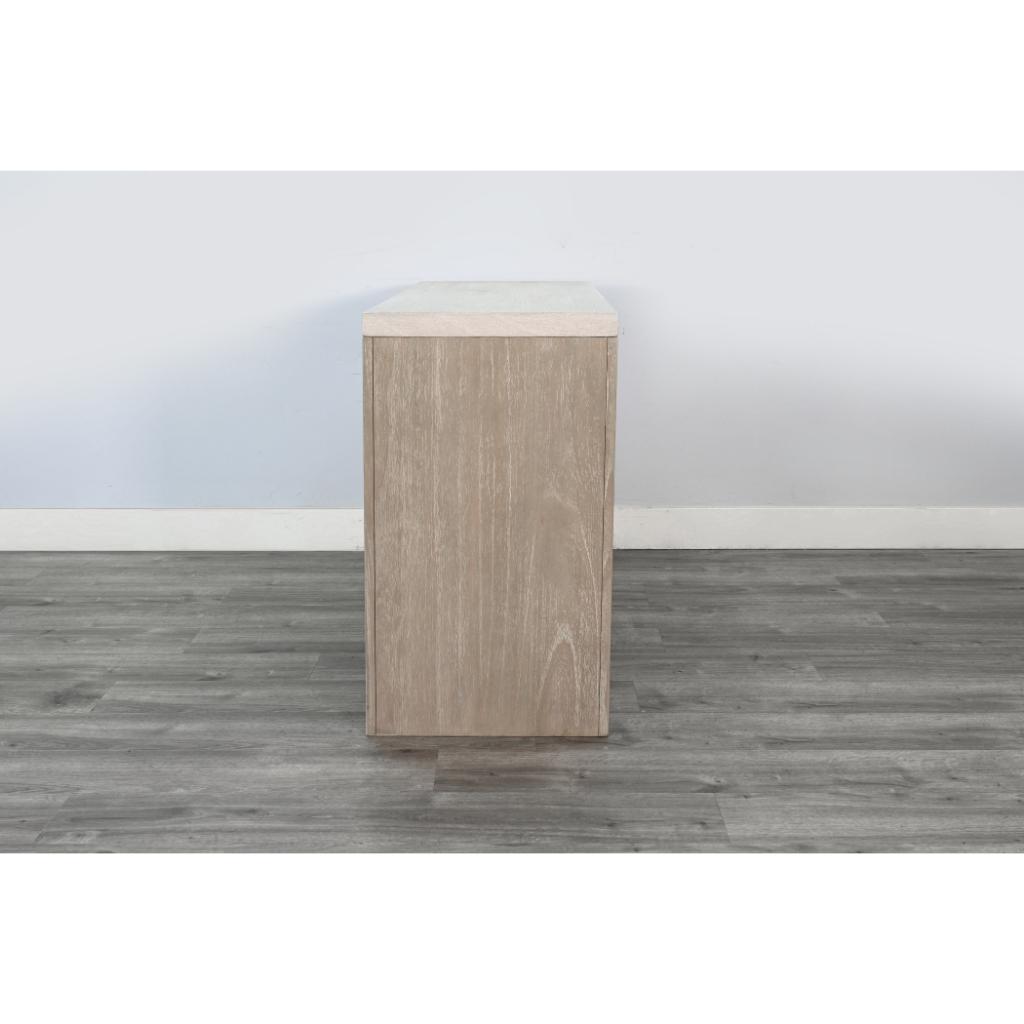 Sunny D Rowan Wood Bar Table With Built-In Rack