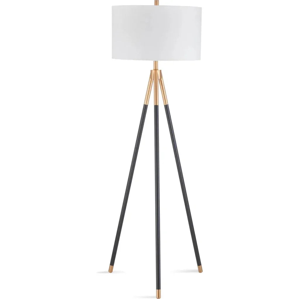 Bassett Mirror Rowe Metal Black Floor Lamp