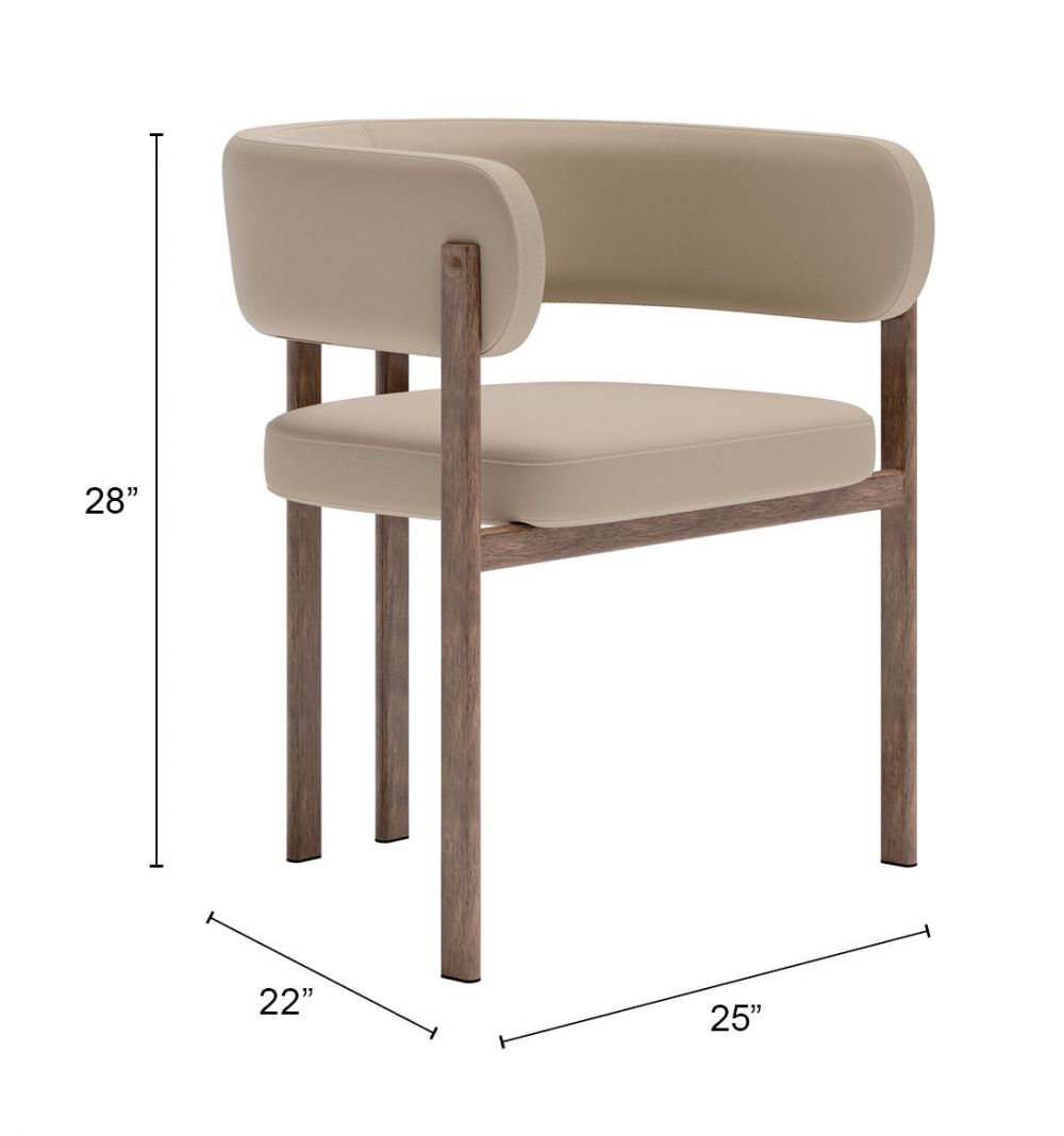 Zuo Modern Ruge Faux Leather Dining Chair 2PC