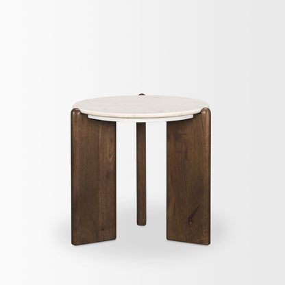 Mercana Rumer Marble Top Round Side Table