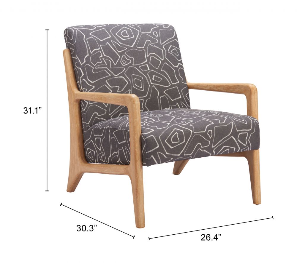 Zuo Modern Runa Printed Fabric Accent Chair