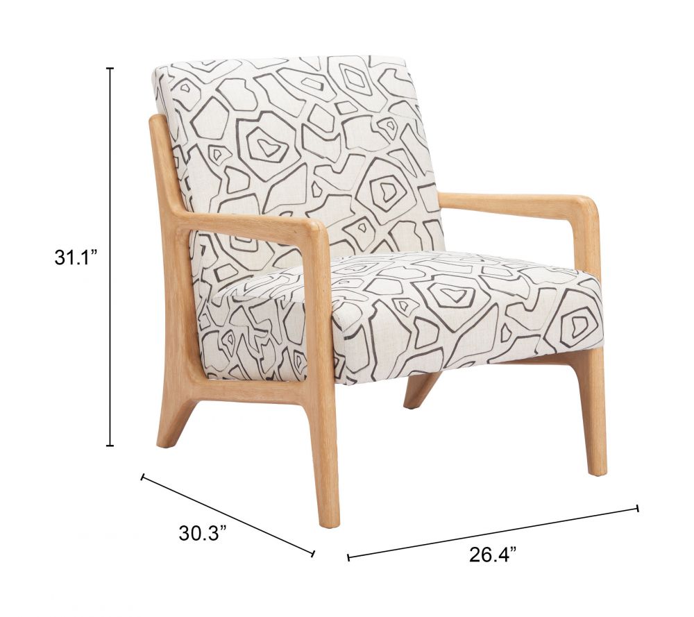 Zuo Modern Runa Printed Fabric Accent Chair