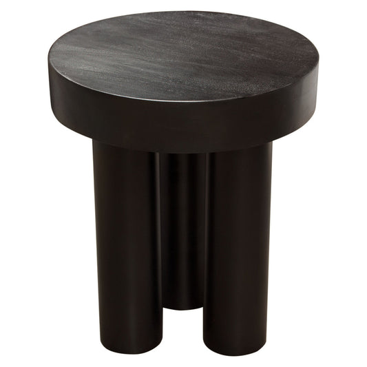 Rune 16" Round End Table in Black Finish-Side Tables-Diamond Sofa-Sideboards and Things 