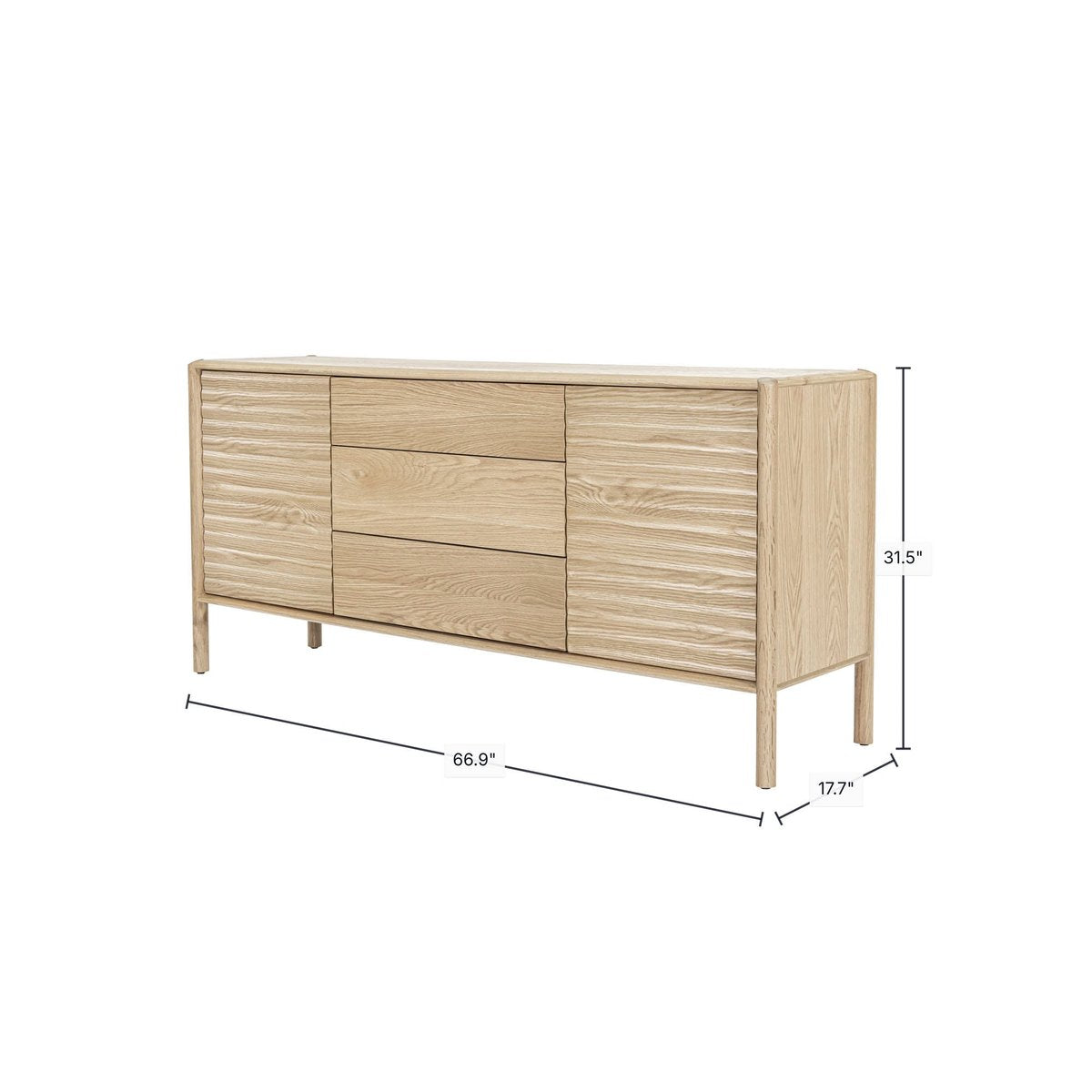 LH Home Runway Three Drawers Wood Sideboard