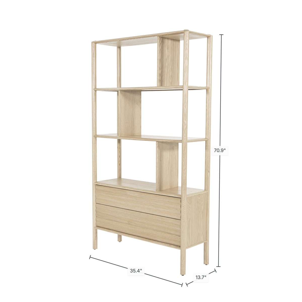 LH Home Runway Two Drawers Wood Bookcase