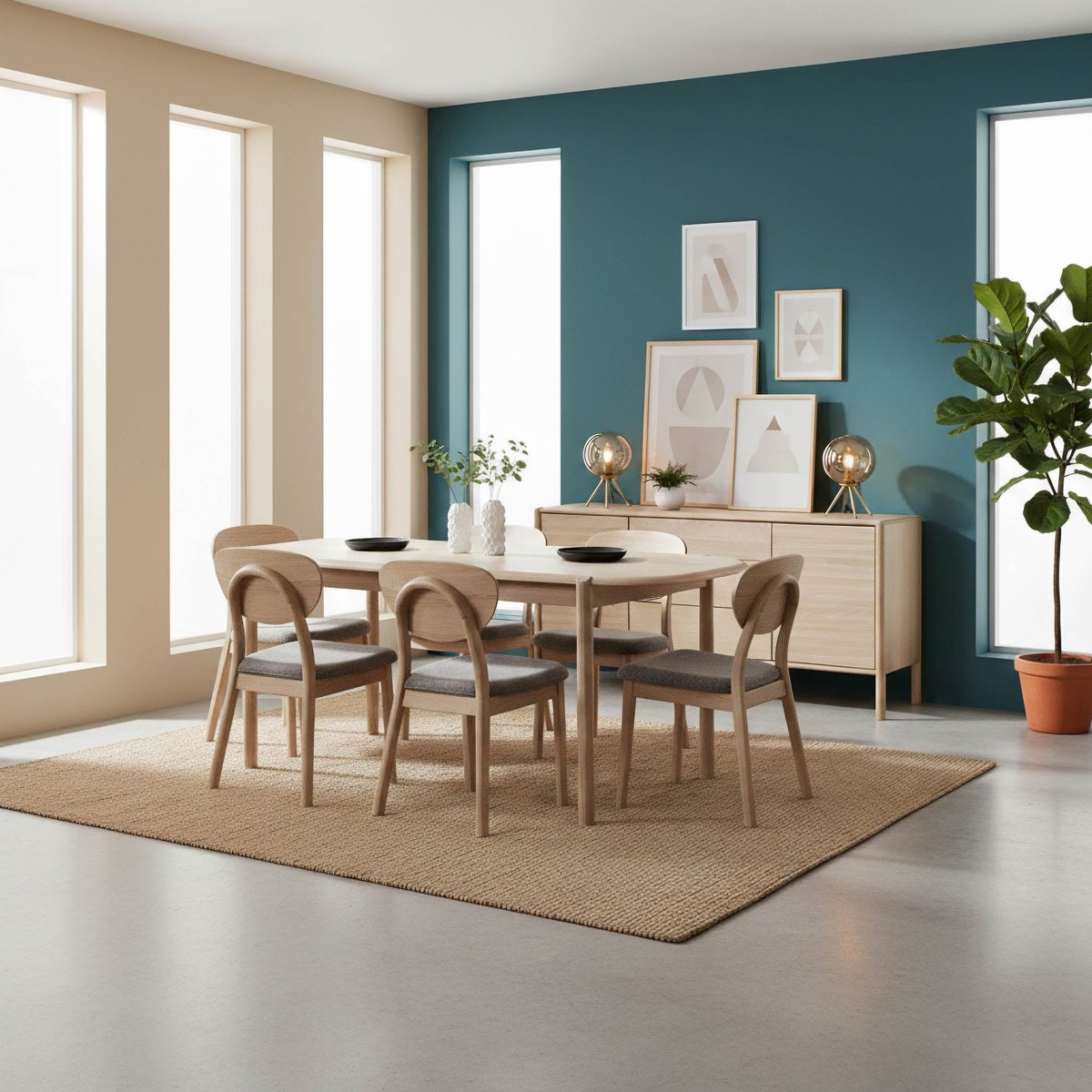 LH Home Runway Wooden Brown Dining Table