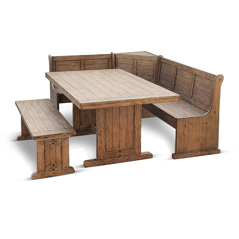 Rustic Breakfast Dining Nook Set With Corner and Side Benches Dining Table Sets Sideboards and Things By Sunny D