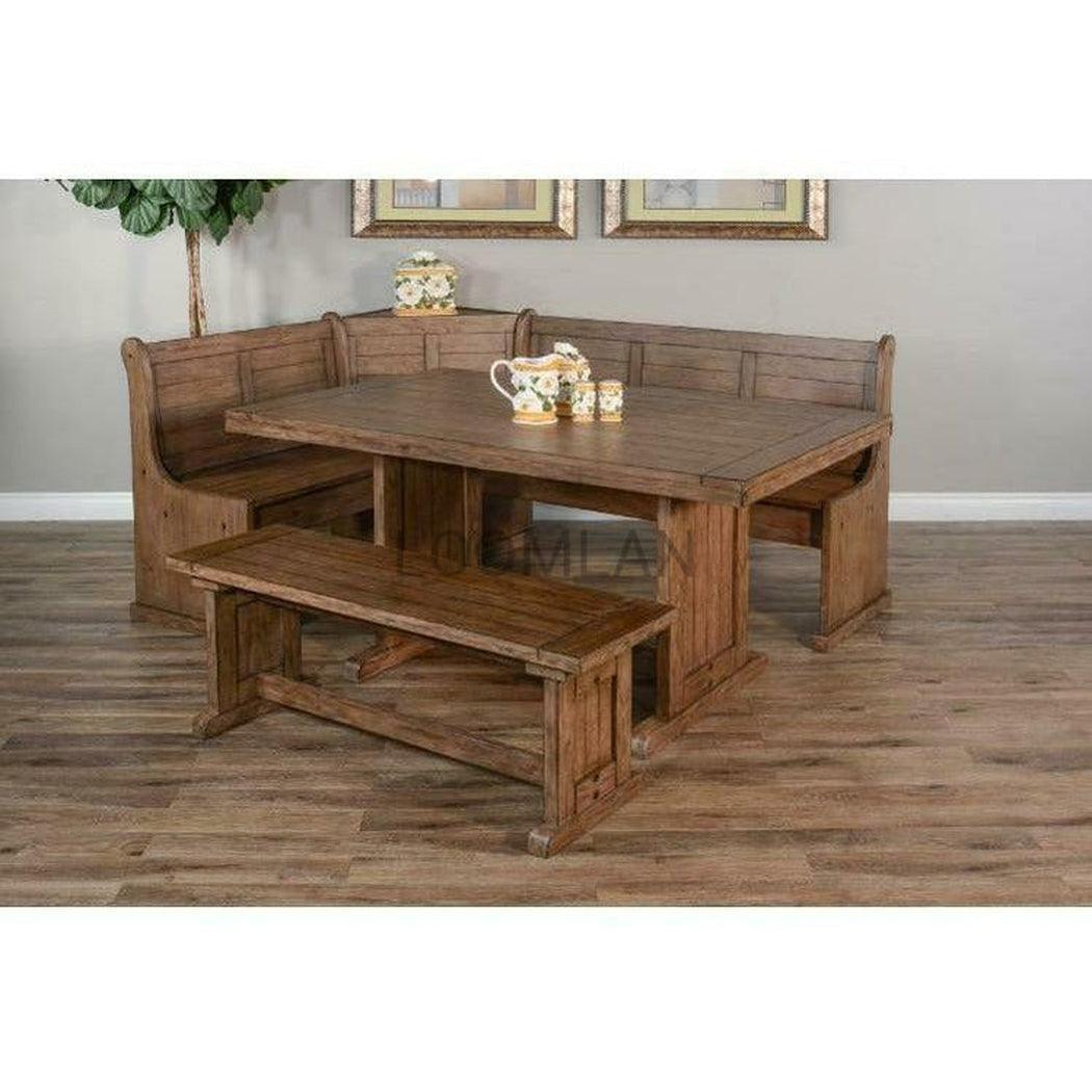 Rustic Breakfast Dining Nook Set With Corner and Side Benches Dining Table Sets Sideboards and Things By Sunny D
