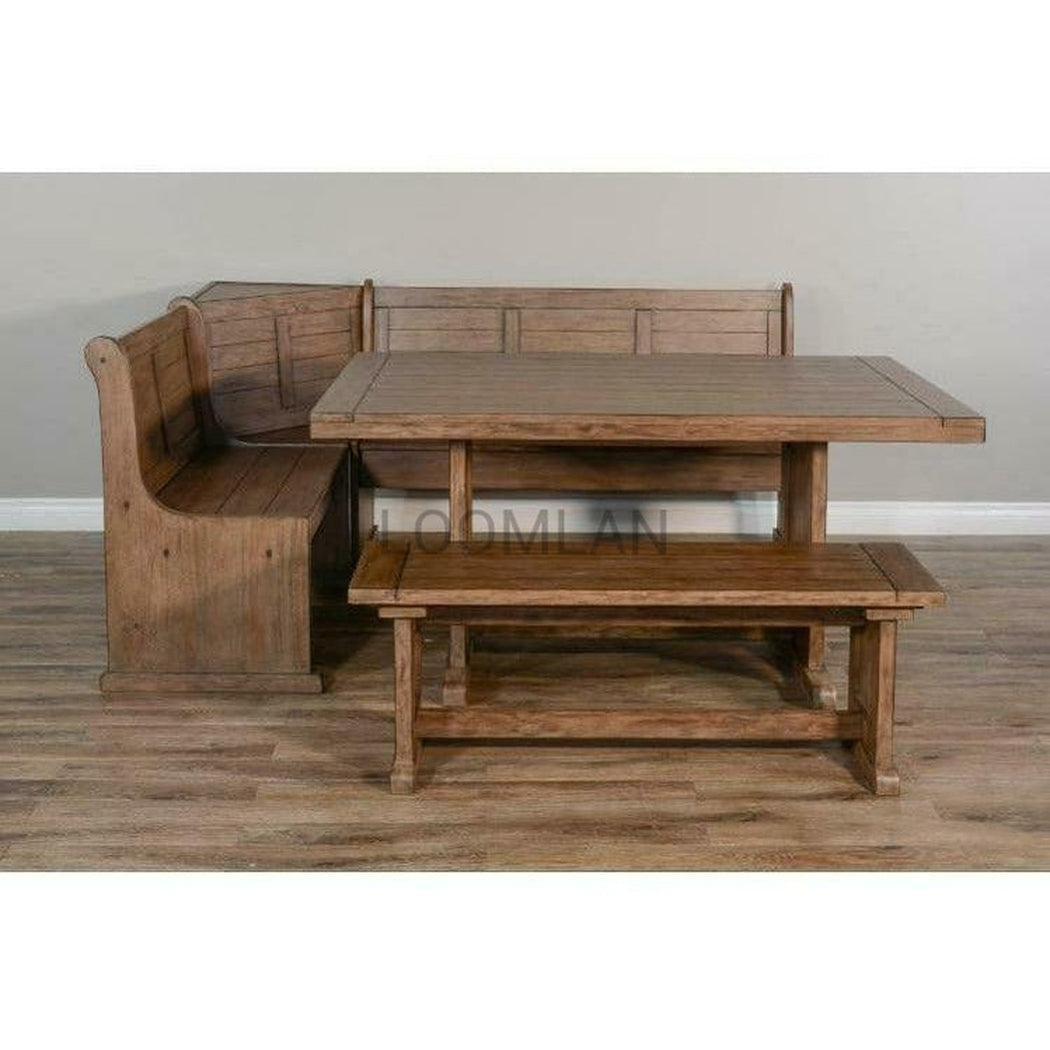 Rustic Breakfast Dining Nook Set With Corner and Side Benches Dining Table Sets Sideboards and Things By Sunny D