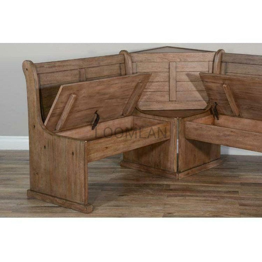 Rustic Breakfast Dining Nook Set With Corner and Side Benches Dining Table Sets Sideboards and Things By Sunny D