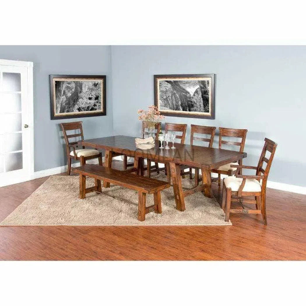 Rustic Farmhouse Dry Leaf Solid Wood Bench Dining Benches Sideboards and Things By Sunny D