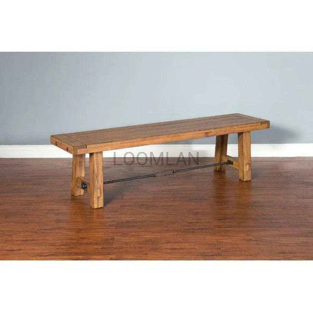 Rustic Farmhouse Dry Leaf Solid Wood Bench Dining Benches Sideboards and Things By Sunny D