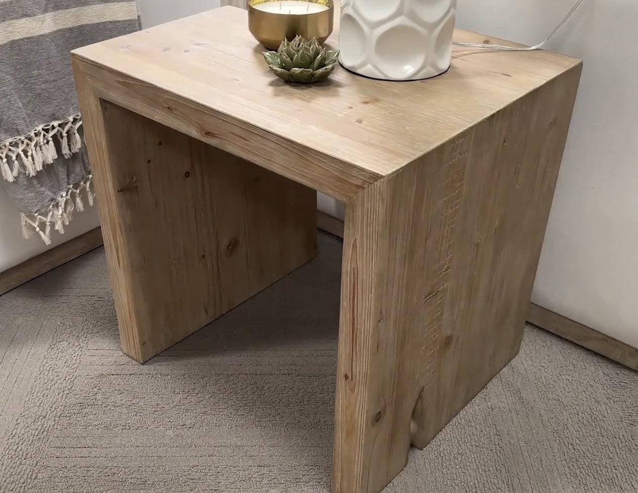 Rustic Farmhouse Reclaimed Wood End Table Reed Side Tables Sideboards and Things By Essentials For Living