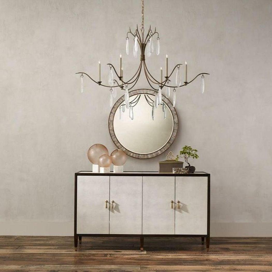 Rustic Gold Faux Rock Crystal Marshallia Chandelier Chandeliers Sideboards and Things By Currey & Co