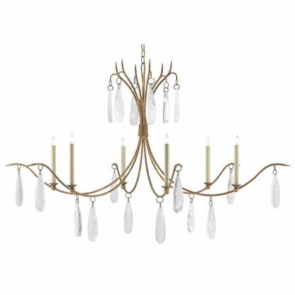 Rustic Gold Faux Rock Crystal Marshallia Chandelier Chandeliers Sideboards and Things By Currey & Co