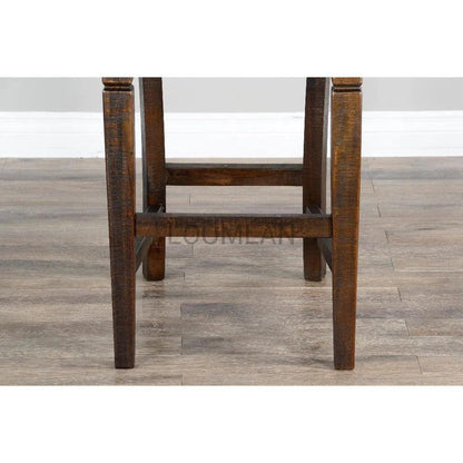 Sunny D Rustic Ladder Back Barstool Leather Seat Set Of 2