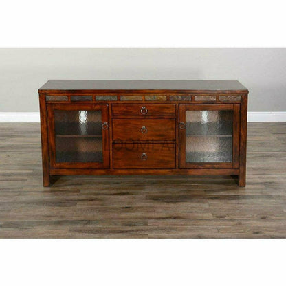 Rustic Mahogany Entertainment Center TV Stand Media Console Slate TV Stands & Media Centers Sideboards and Things By Sunny D