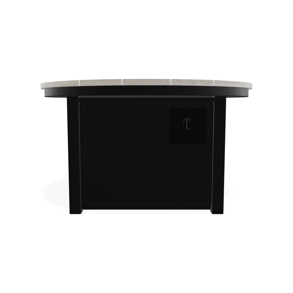 42" Round Rustic Polymer Top Chat Height Fire Table