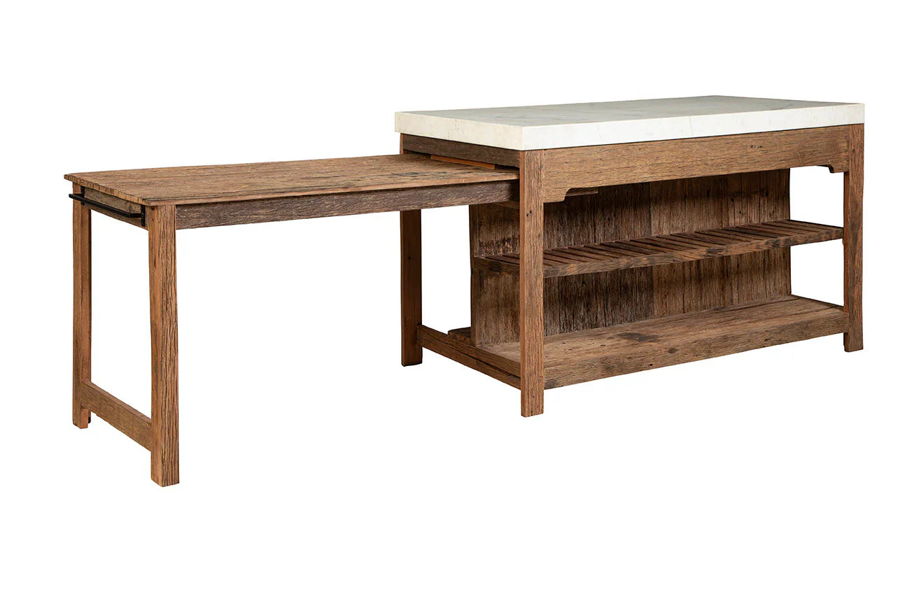 White Marble Top Rectangular Counter Table