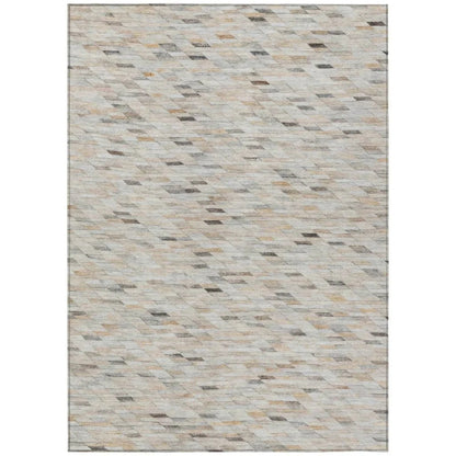 LOOMLAN Rugs Ruzenth Ivory Washable Indoor-Outdoor Rug