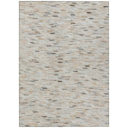 LOOMLAN Rugs Ruzenth Ivory Washable Indoor-Outdoor Rug