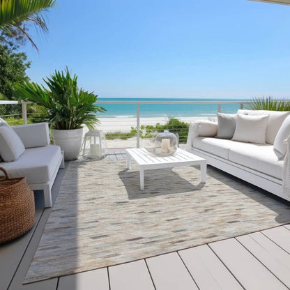 LOOMLAN Rugs Ruzenth Ivory Washable Indoor-Outdoor Rug