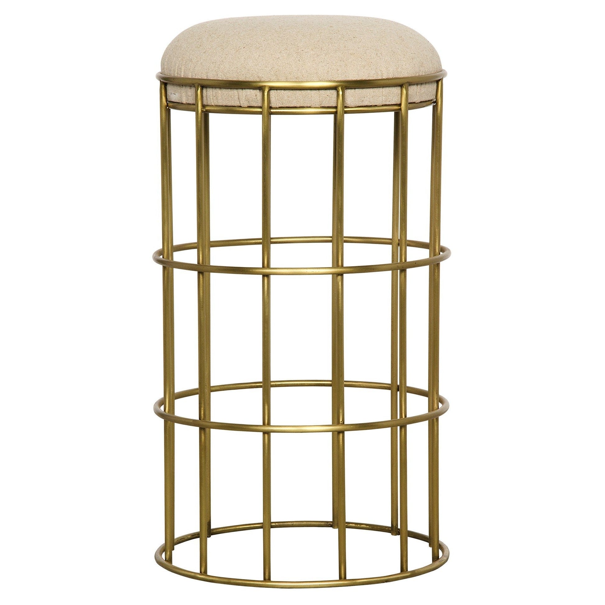 Ryley Counter Stool, Steel with Brass Finish-Counter Stools-Noir-Sideboards and Things