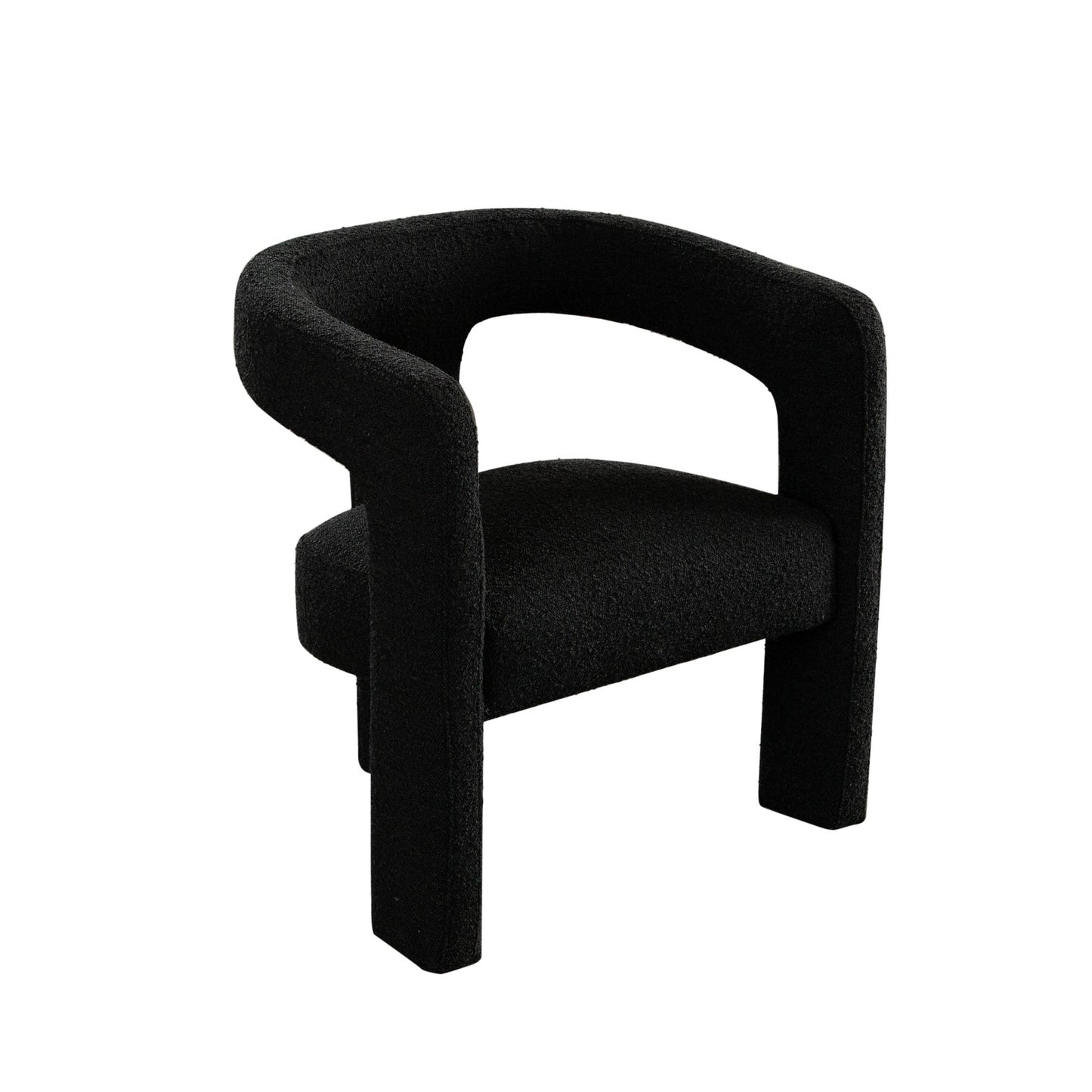 Scout Black Boucle Fabric Dining/Accent Arm Chair