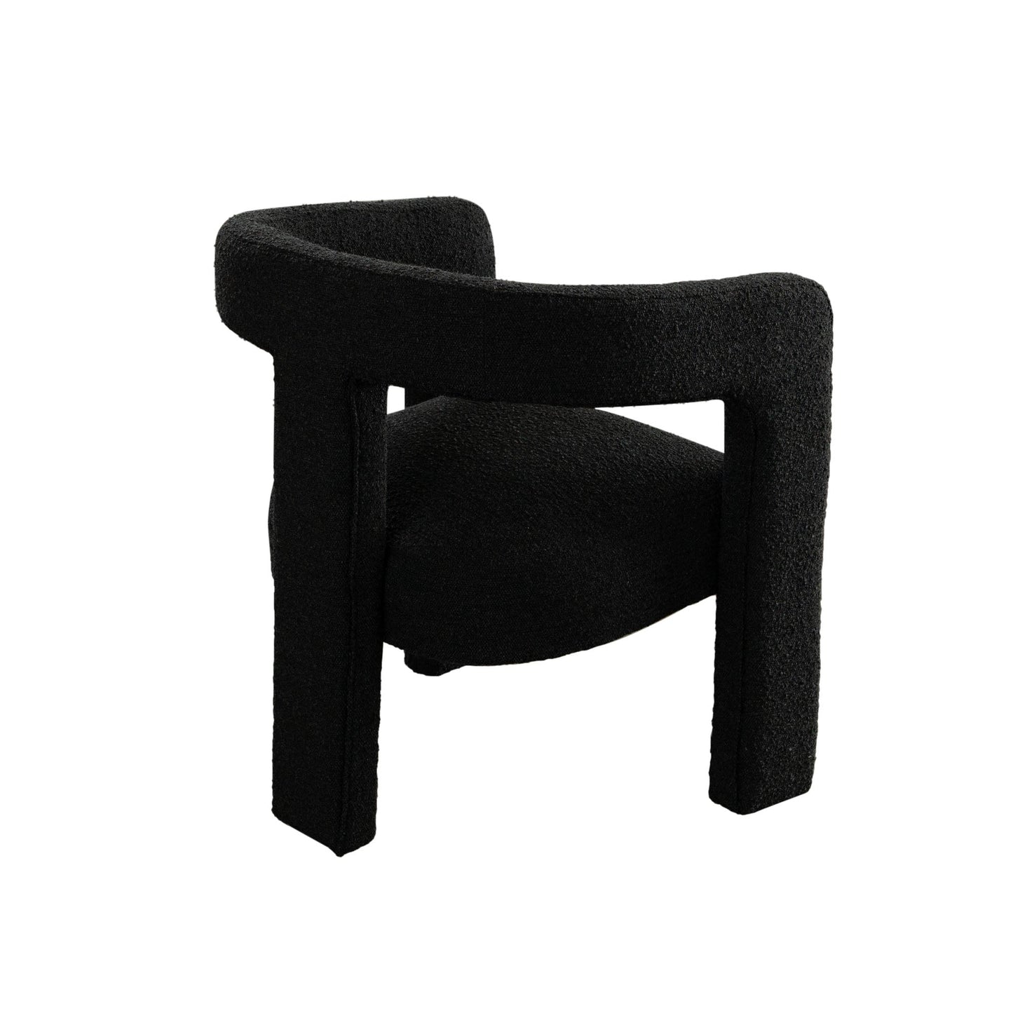 Scout Black Boucle Fabric Dining/Accent Arm Chair